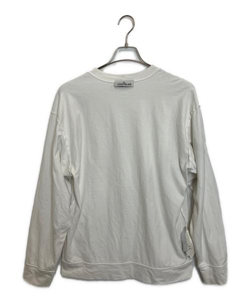 STONE ISLAND（ストーンアイランド）STONE ISLAND (ストーンアイランド) 長袖Tシャツ ホワイト サイズ:Mの古着・服飾アイテム