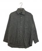 COMME des GARCONS HOMME PLUSコムデギャルソンオムプリュス）の古着「wide silhouette wool check shirt」｜ブラック