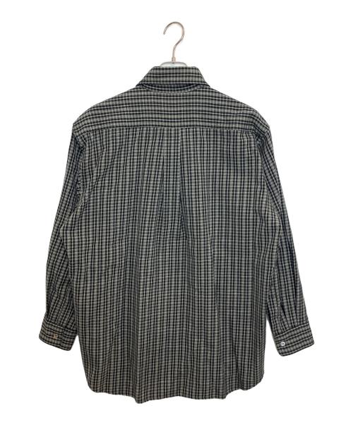 COMME des GARCONS HOMME PLUS（コムデギャルソンオムプリュス）COMME des GARCONS HOMME PLUS (コムデギャルソンオムプリュス) wide silhouette wool check shirt ブラック サイズ:Freeの古着・服飾アイテム