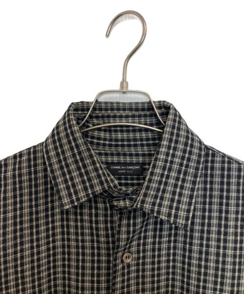 COMME des GARCONS HOMME PLUS（コムデギャルソンオムプリュス）COMME des GARCONS HOMME PLUS (コムデギャルソンオムプリュス) wide silhouette wool check shirt ブラック サイズ:Freeの古着・服飾アイテム
