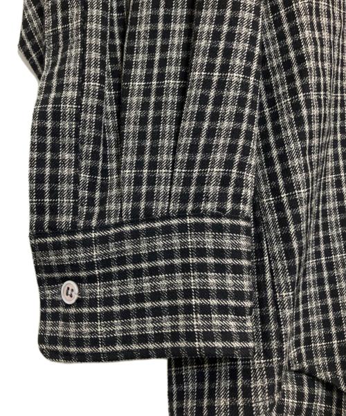 COMME des GARCONS HOMME PLUS（コムデギャルソンオムプリュス）COMME des GARCONS HOMME PLUS (コムデギャルソンオムプリュス) wide silhouette wool check shirt ブラック サイズ:Freeの古着・服飾アイテム