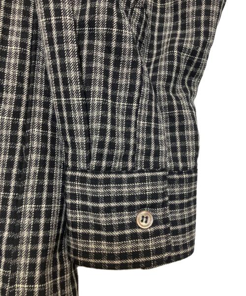 COMME des GARCONS HOMME PLUS（コムデギャルソンオムプリュス）COMME des GARCONS HOMME PLUS (コムデギャルソンオムプリュス) wide silhouette wool check shirt ブラック サイズ:Freeの古着・服飾アイテム