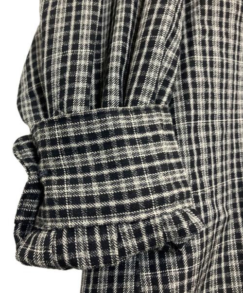 COMME des GARCONS HOMME PLUS（コムデギャルソンオムプリュス）COMME des GARCONS HOMME PLUS (コムデギャルソンオムプリュス) wide silhouette wool check shirt ブラック サイズ:Freeの古着・服飾アイテム
