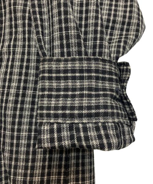COMME des GARCONS HOMME PLUS（コムデギャルソンオムプリュス）COMME des GARCONS HOMME PLUS (コムデギャルソンオムプリュス) wide silhouette wool check shirt ブラック サイズ:Freeの古着・服飾アイテム
