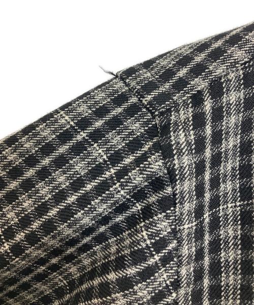COMME des GARCONS HOMME PLUS（コムデギャルソンオムプリュス）COMME des GARCONS HOMME PLUS (コムデギャルソンオムプリュス) wide silhouette wool check shirt ブラック サイズ:Freeの古着・服飾アイテム