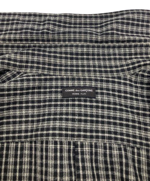 COMME des GARCONS HOMME PLUS（コムデギャルソンオムプリュス）COMME des GARCONS HOMME PLUS (コムデギャルソンオムプリュス) wide silhouette wool check shirt ブラック サイズ:Freeの古着・服飾アイテム