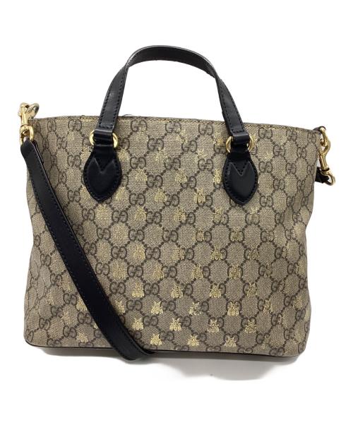 GUCCI（グッチ）GUCCI (グッチ) 2WAYバッグ ベージュ×ブラックの古着・服飾アイテム