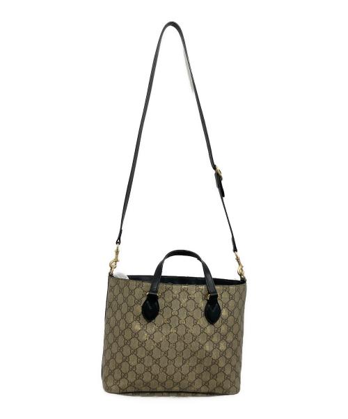 GUCCI（グッチ）GUCCI (グッチ) 2WAYバッグ ベージュ×ブラックの古着・服飾アイテム