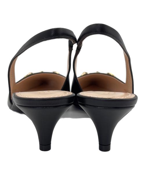 GUCCI（グッチ）GUCCI (グッチ) ホースビットスリングバックパンプス ブラック サイズ:38 1/2の古着・服飾アイテム