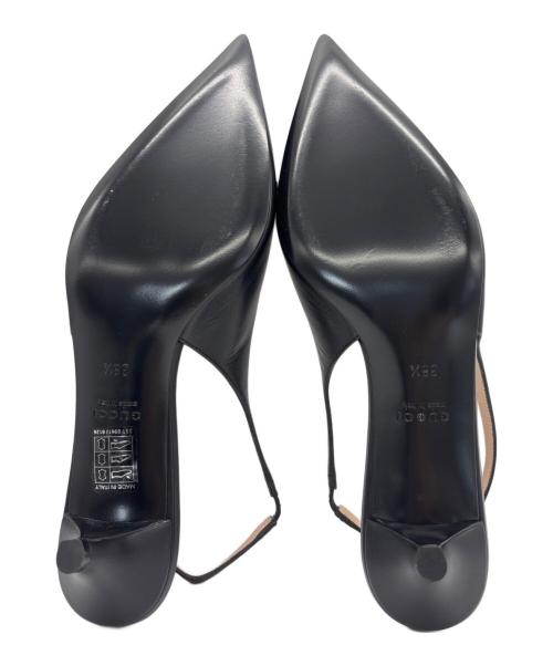 GUCCI（グッチ）GUCCI (グッチ) ホースビットスリングバックパンプス ブラック サイズ:38 1/2の古着・服飾アイテム