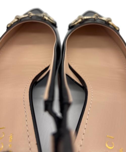 GUCCI（グッチ）GUCCI (グッチ) ホースビットスリングバックパンプス ブラック サイズ:38 1/2の古着・服飾アイテム