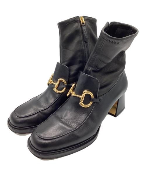 GUCCI（グッチ）GUCCI (グッチ) ホースビットアンクルブーツ ブラック サイズ:26cmの古着・服飾アイテム