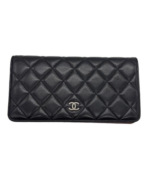 CHANEL（シャネル）CHANEL (シャネル) 2つ折り長財布 ブラックの古着・服飾アイテム