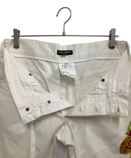 DOLCE & GABBANA（ドルチェ＆ガッバーナ）DOLCE & GABBANA (ドルチェ＆ガッバーナ) 刺繍パンツ ホワイト サイズ:Lの古着・服飾アイテム