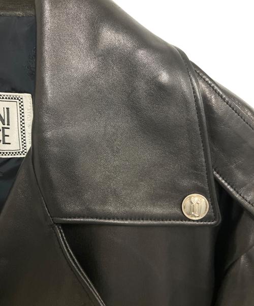GIANNI VERSACE（ジャンニ・ヴェルサーチ）GIANNI VERSACE (ジャンニ・ヴェルサーチ) レザーライダースジャケット ブラック サイズ:Lの古着・服飾アイテム
