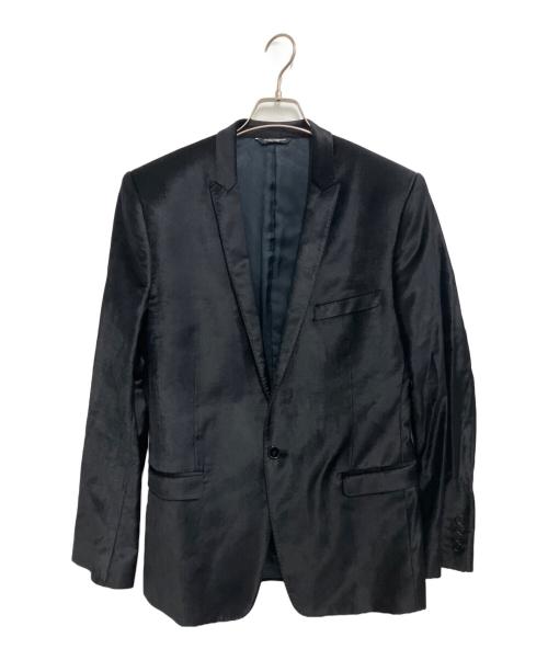 DOLCE & GABBANA（ドルチェ＆ガッバーナ）DOLCE & GABBANA (ドルチェ＆ガッバーナ) ベロアジャケット ブラック サイズ:Lの古着・服飾アイテム