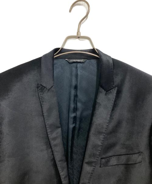 DOLCE & GABBANA（ドルチェ＆ガッバーナ）DOLCE & GABBANA (ドルチェ＆ガッバーナ) ベロアジャケット ブラック サイズ:Lの古着・服飾アイテム