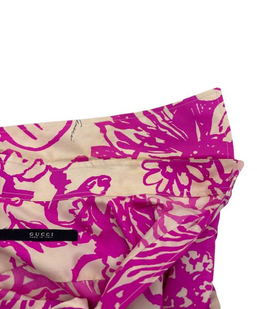 GUCCI（グッチ）GUCCI (グッチ) シルクシャツ ピンク サイズ:42（16 1/2）の古着・服飾アイテム