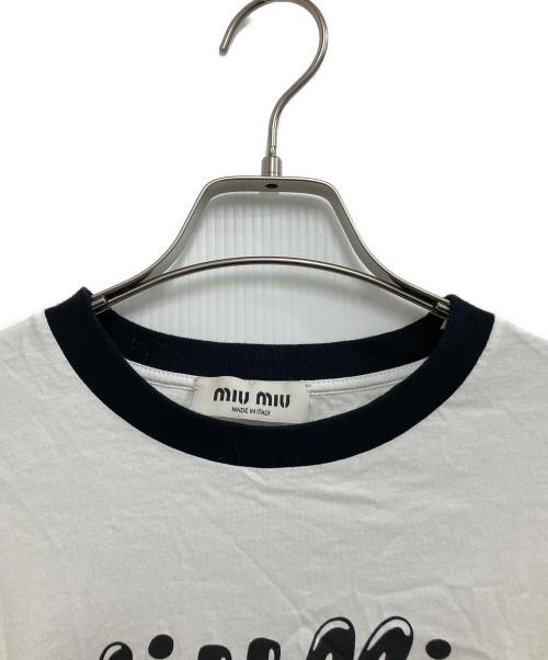 MIU MIU（ミュウミュウ）MIU MIU (ミュウミュウ) 半袖カットソー ホワイト サイズ:Lの古着・服飾アイテム