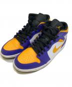 NIKEナイキ）の古着「ハイカットスニーカー」｜パープル×イエロー