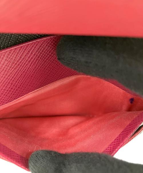 PRADA（プラダ）PRADA (プラダ) 2つ折り財布 ブラック×ピンクの古着・服飾アイテム