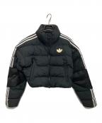 adidasアディダス）の古着「クロップド中綿ジャケット」｜ブラック