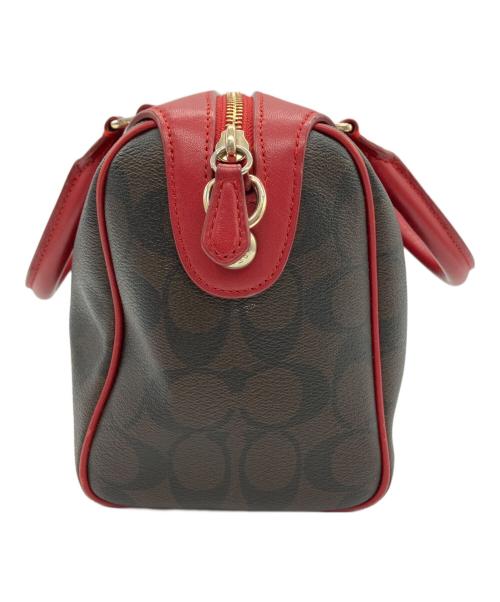 COACH（コーチ）COACH (コーチ) 2WAYバッグ ブラウン×レッドの古着・服飾アイテム