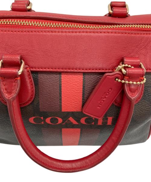 COACH（コーチ）COACH (コーチ) 2WAYバッグ ブラウン×レッドの古着・服飾アイテム