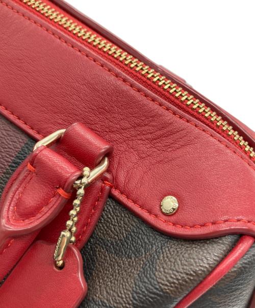 COACH（コーチ）COACH (コーチ) 2WAYバッグ ブラウン×レッドの古着・服飾アイテム