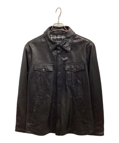 BURBERRY BLACK LABEL（バーバリーブラックレーベル）BURBERRY BLACK LABEL (バーバリーブラックレーベル) ラムレザージャケット ブラック サイズ:LLの古着・服飾アイテム