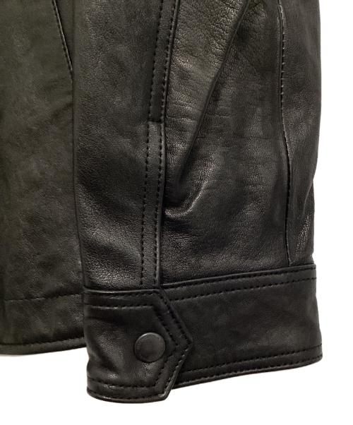 BURBERRY BLACK LABEL（バーバリーブラックレーベル）BURBERRY BLACK LABEL (バーバリーブラックレーベル) ラムレザージャケット ブラック サイズ:LLの古着・服飾アイテム