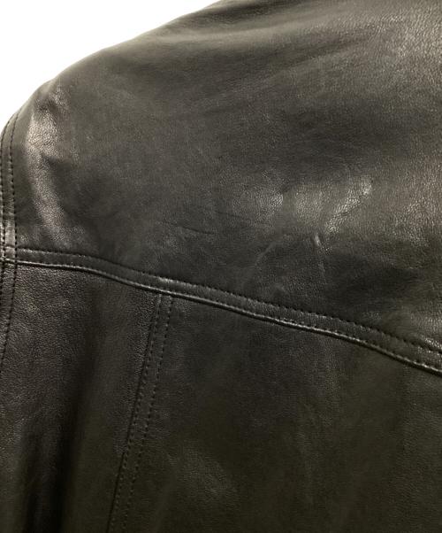 BURBERRY BLACK LABEL（バーバリーブラックレーベル）BURBERRY BLACK LABEL (バーバリーブラックレーベル) ラムレザージャケット ブラック サイズ:LLの古着・服飾アイテム