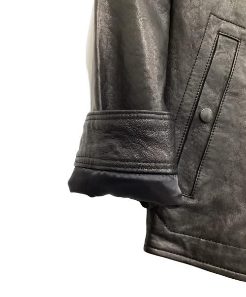 BURBERRY BLACK LABEL（バーバリーブラックレーベル）BURBERRY BLACK LABEL (バーバリーブラックレーベル) ラムレザージャケット ブラック サイズ:LLの古着・服飾アイテム