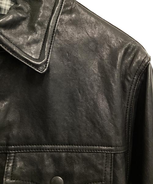 BURBERRY BLACK LABEL（バーバリーブラックレーベル）BURBERRY BLACK LABEL (バーバリーブラックレーベル) ラムレザージャケット ブラック サイズ:LLの古着・服飾アイテム