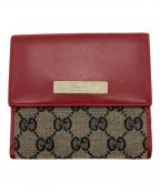 GUCCIグッチ）の古着「2つ折り財布」｜レッド×ベージュ