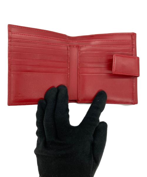 GUCCI（グッチ）GUCCI (グッチ) 2つ折り財布 レッド×ベージュの古着・服飾アイテム
