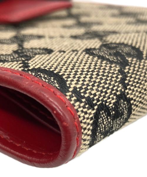 GUCCI（グッチ）GUCCI (グッチ) 2つ折り財布 レッド×ベージュの古着・服飾アイテム