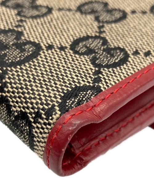 GUCCI（グッチ）GUCCI (グッチ) 2つ折り財布 レッド×ベージュの古着・服飾アイテム
