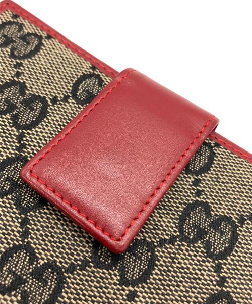 GUCCI（グッチ）GUCCI (グッチ) 2つ折り財布 レッド×ベージュの古着・服飾アイテム