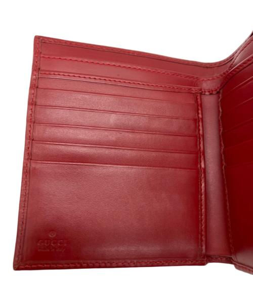 GUCCI（グッチ）GUCCI (グッチ) 2つ折り財布 レッド×ベージュの古着・服飾アイテム