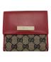GUCCI（グッチ）の古着「2つ折り財布」｜レッド×ベージュ
