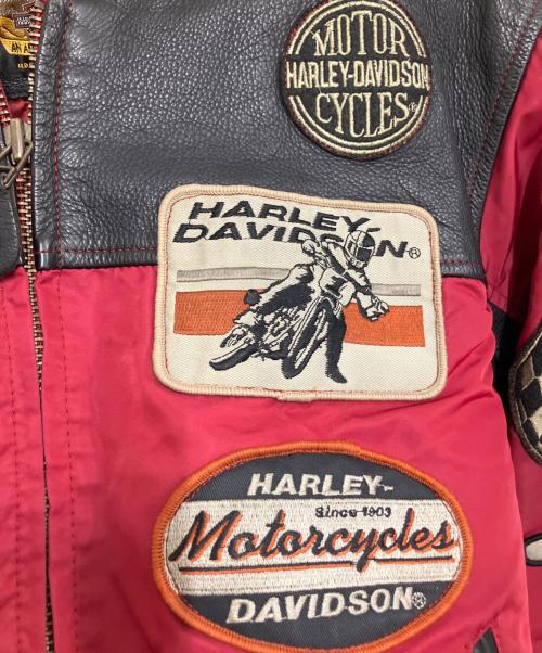 HARLEY-DAVIDSON（ハーレーダビッドソン）HARLEY-DAVIDSON (ハーレーダビッドソン) MA-1ジャケット レッド サイズ:Lの古着・服飾アイテム