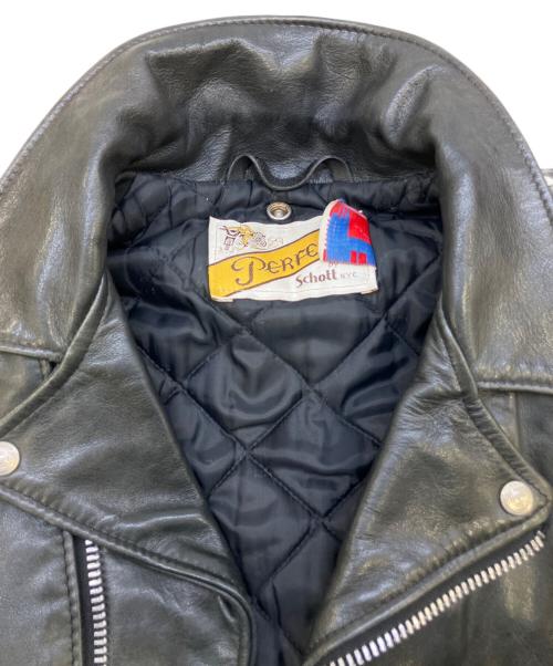 PERFECTO by Schott（パーフェクト バイ ショット）PERFECTO by Schott (パーフェクト バイ ショット) レザーライダースジャケット ブラック サイズ:M（40）の古着・服飾アイテム