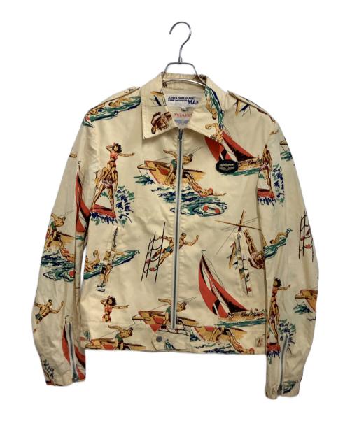 JUNYA WATANABE MAN（ジュンヤワタナベマン）JUNYA WATANABE MAN (ジュンヤワタナベマン) Lewis Leathers (ルイスレザース) ジップブルゾン ベージュ サイズ:Lの古着・服飾アイテム