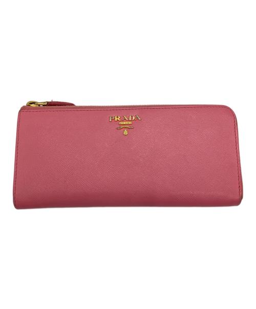 PRADA（プラダ）PRADA (プラダ) L字ファスナー長財布 ピンクの古着・服飾アイテム