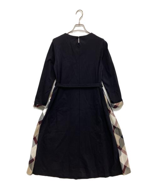 BLUE LABEL CRESTBRIDGE（ブルーレーベルクレストブリッジ）BLUE LABEL CRESTBRIDGE (ブルーレーベルクレストブリッジ) 長袖ワンピース ブラック サイズ:S(36)の古着・服飾アイテム