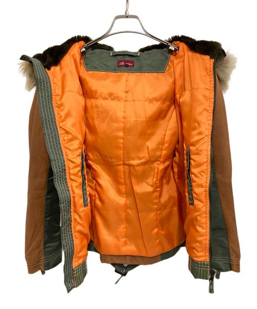 AVIREX（アヴィレックス）AVIREX (アヴィレックス) レザーパッチフライトジャケット ブラウン×グリーン サイズ:Mの古着・服飾アイテム