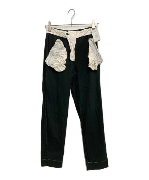 Maison Margiela（メゾンマルジェラ）Maison Margiela (メゾンマルジェラ) Minimal Wool Trousers ブラック サイズ:40の古着・服飾アイテム