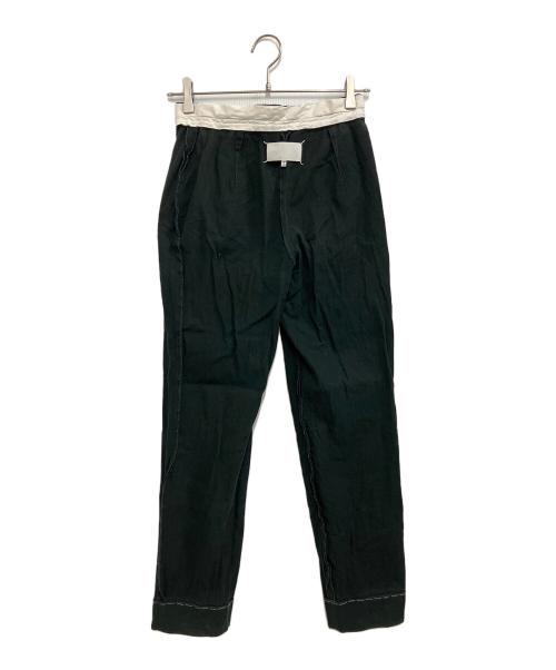 Maison Margiela（メゾンマルジェラ）Maison Margiela (メゾンマルジェラ) Minimal Wool Trousers ブラック サイズ:40の古着・服飾アイテム