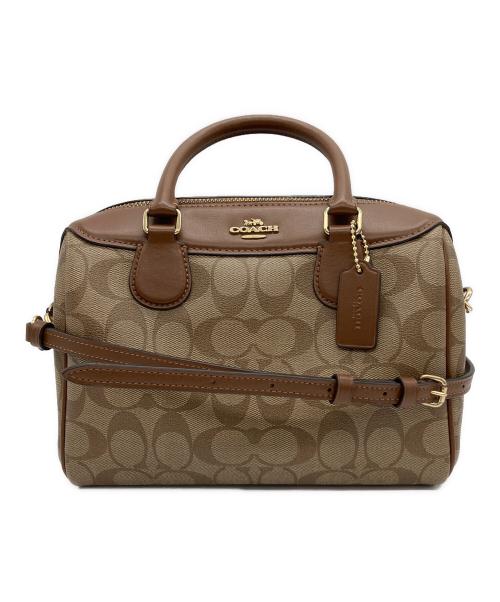 COACH（コーチ）COACH (コーチ) 2WAYバッグ ベージュ×ブラウンの古着・服飾アイテム